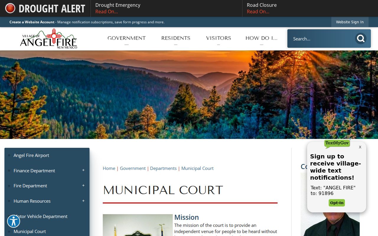 Angel Fire Court Docket: Municipal Court scope, contact, hours, and payment link