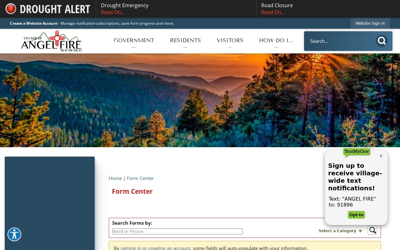 Angel Fire Court Docket: Village public-records form center