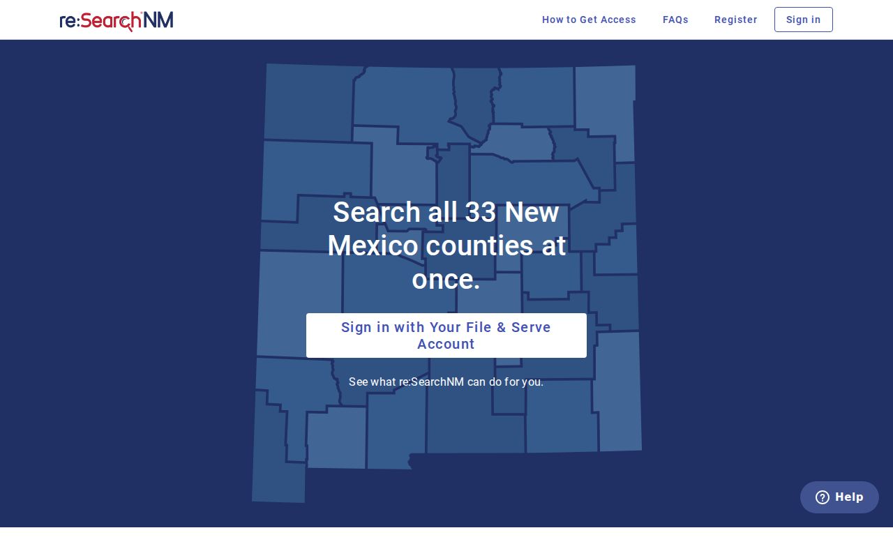 Colfax County case search source for the registered re:SearchNM system