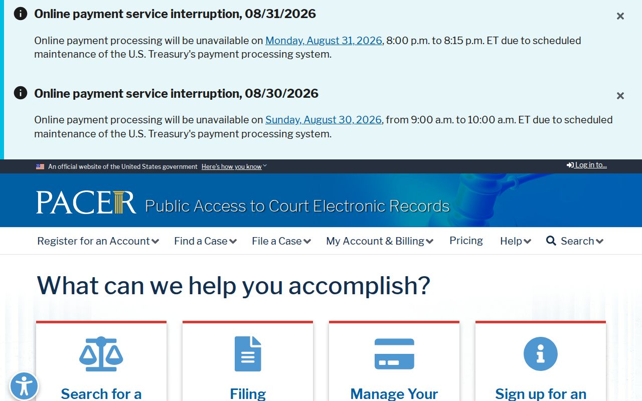 Colfax County court records PACER federal docket access screen