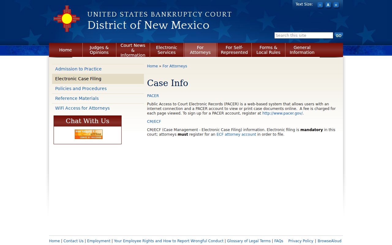 Eagle Nest court docket separate New Mexico bankruptcy PACER route