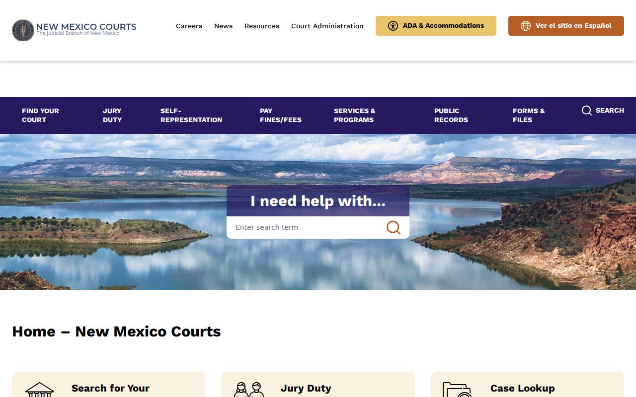 Colfax County court docket access through the New Mexico Courts website